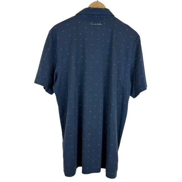 Travis Mathew Golf Polo Shirt Men's XL Blue Spots Stretch Pima Cotton Blend - Picture 5 of 5